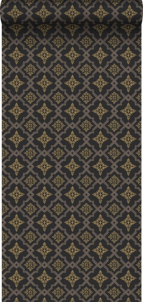 Duro Tapete Fliesenmuster Schwarz - 53 cm x 10.05 m - 661182