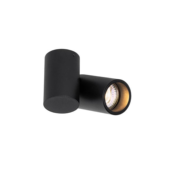 Schwarze Wandleuchte mit zylindrischem Design