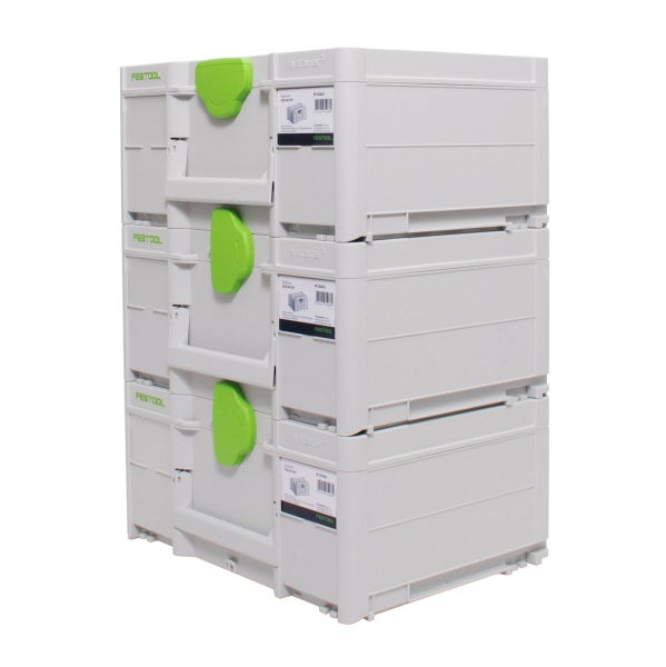 Festool Systainer Set 3x SYS3 M 187 ( 3x 204842 ) 15,9 Liter 396x296x187mm Werkzeugkoffer koppelbar