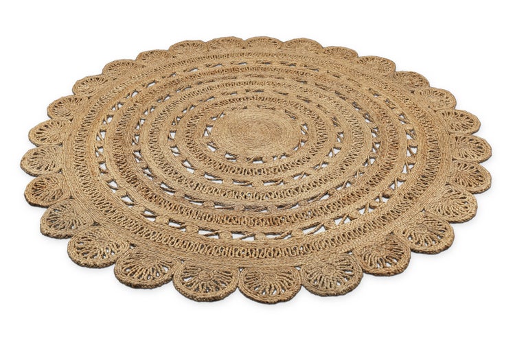 Bloom Jute-Teppich – schwer, handgefertigt, hochwertig 160 cm rund