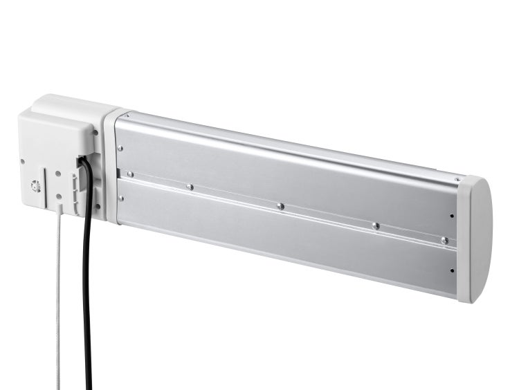 Heizstrahler aus Aluminium und Kunststoff