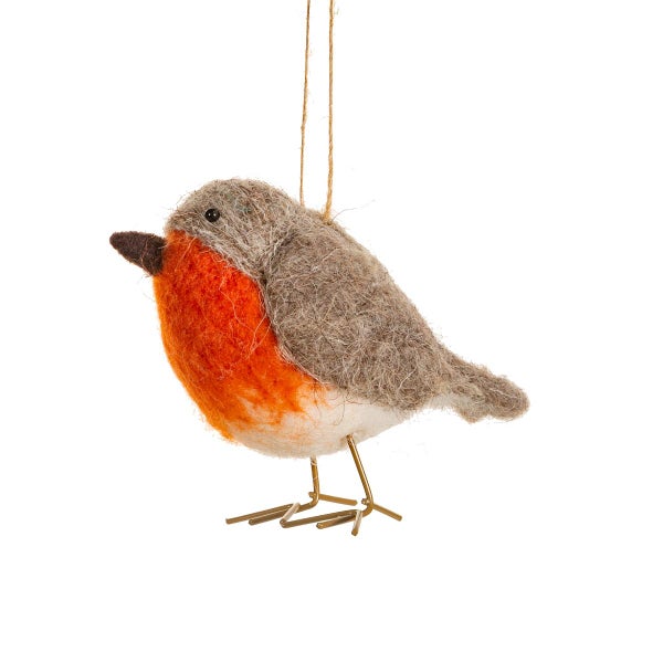 Traditioneller Robin-Filz-Weihnachtshänger - Sass & Belle