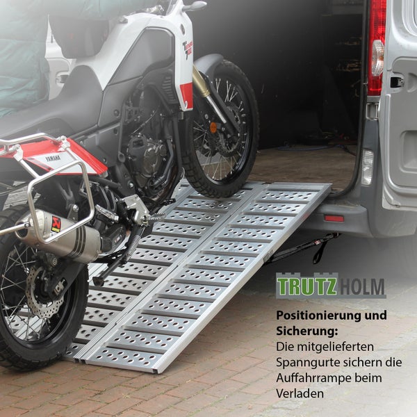 DREIBREIT by TRUTZHOLM 3-fach Auffahrrampe klappbar 175cm Tragkraft 1020kg Alu grau gelocht gerillt Verladerampe Rampe