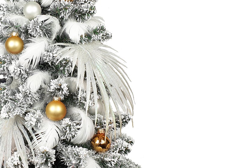 LAALU Geschmückter künstlicher Weihnachtsbaum POLAR GOLD 60 cm mit LED-BELEUCHTUNG IM TOPF