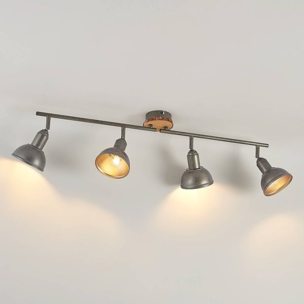 Lindby Strahler Nesrin (Landhaus, Vintage Rustikal) in Alu aus Metall (4 flammig E14) - Deckenlampe Deckenleuchte Lampe Spot Wohnzimmerleuchte