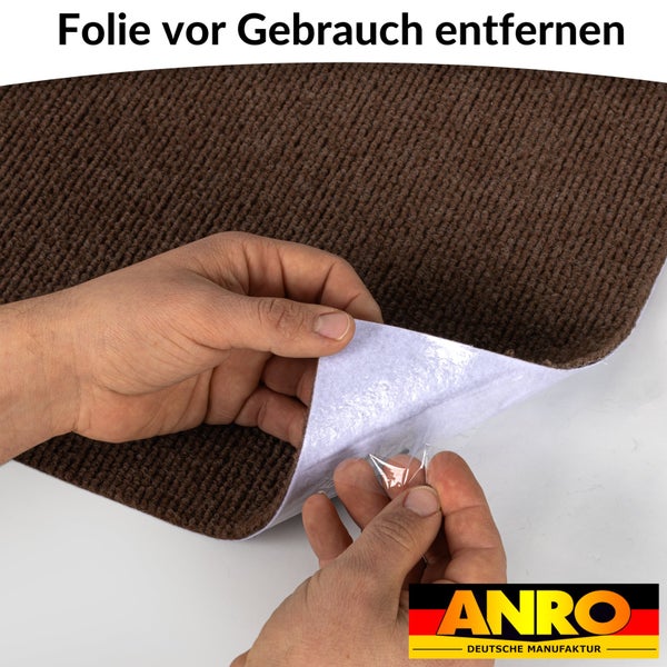 Stufenmatte Stufenschutz NEMESIS Treppenschutz Treppenmatte einfarbig selbsthaftend Braun 30x150cm
