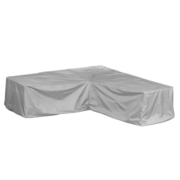 Mehr Garten - Premium PROTECT Eck-Lounge Abdeckung L-Form, Maße: 270x270x80 cm I Gartenmöbel-Schutzhülle wasserdicht, wetterfest & atmungsaktiv I mit Aufbewahrungstasche I Taupe (Hellgrau)