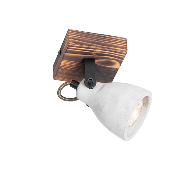 Deckenstrahler aus Holz und Beton