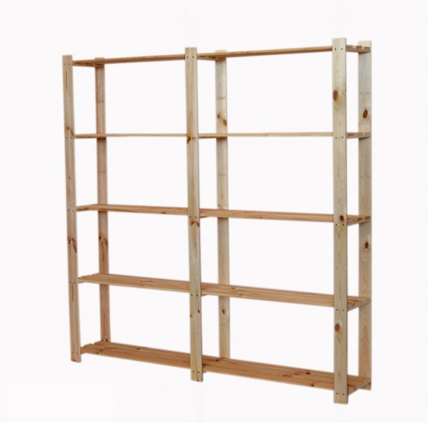 PROREGAL Holzregal Pinepeak HxBxT 170 x 170 x 28 cm 5 Fachboden 1,2 cm Dickes Kiefernholz Natur