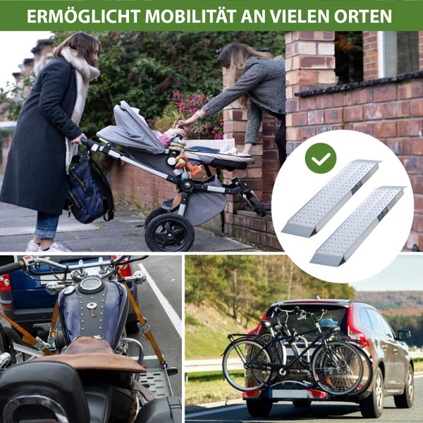 Anwendungsbeispiele für Mobilitätsrampen zur Überwindung von Hindernissen