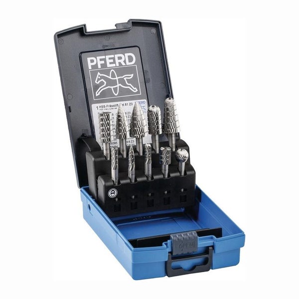 Pferd Frässtift Set in geöffnetem Behälter