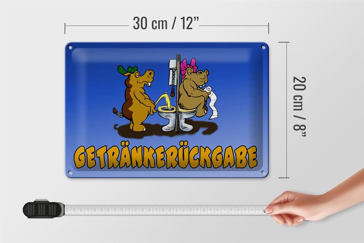 Blechschild Spruch 30x20cm Getränkerückgabe