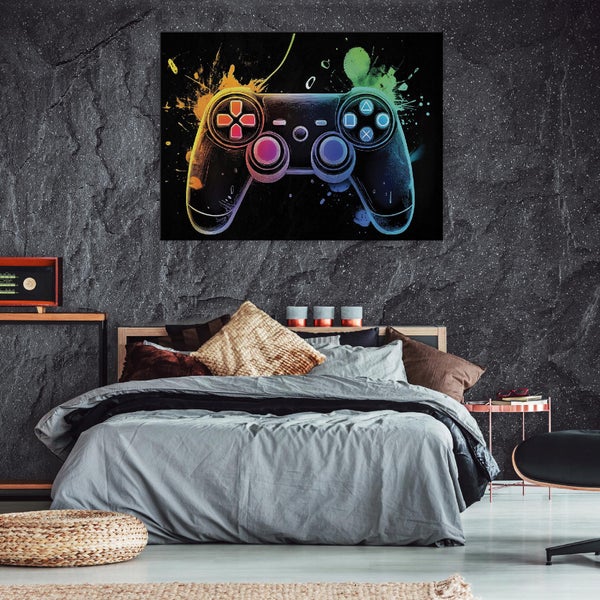 Leinwandbild Jungen Unterlage Gaming PP15450O4 Wandbilder Kinderzimmer 60x40 cm