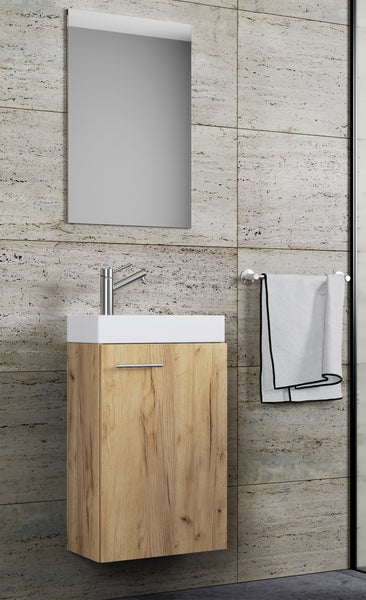 3-tlg Gäste WC Waschplatz Waschtisch Slito Spiegel