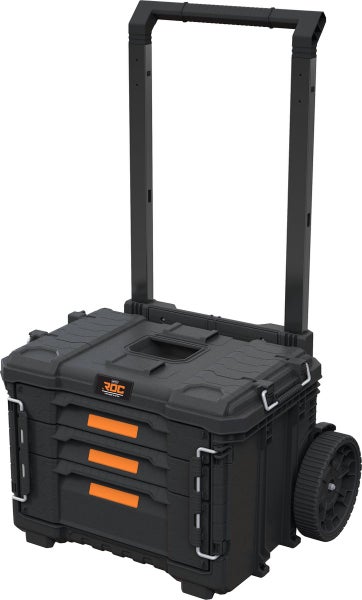 Keter Pro Gear XL Werkzeugwagen mit Rädern - 3 Schubladen - 64x47x79 cm - Schwarz