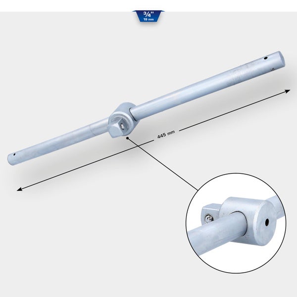 Gleitgriff mit einer Größe von 3/4 Zoll und einer Länge von 445 Millimeter