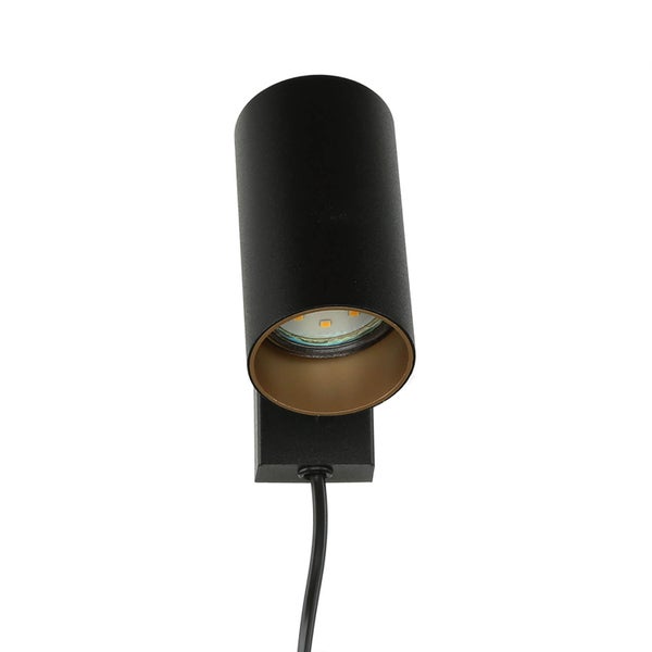 Schwarze LED Wandleuchte mit Kabel
