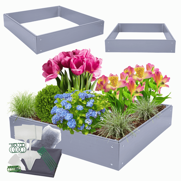 Hochbeete Growline Plast HxBxT 21x80x45 cm 1 Ebene Kunststoff Grau
