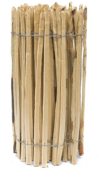 Gartenszene mit Rattansitzgruppe, Bänken, Sichtschutzwand und Kiesboden