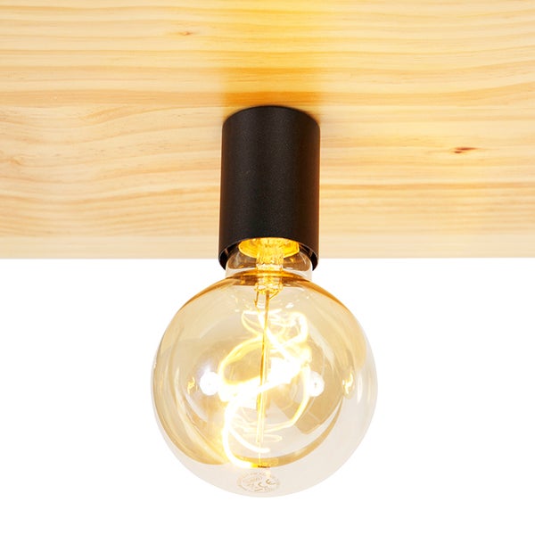 Deckenleuchte aus Holz mit Leuchtmittel