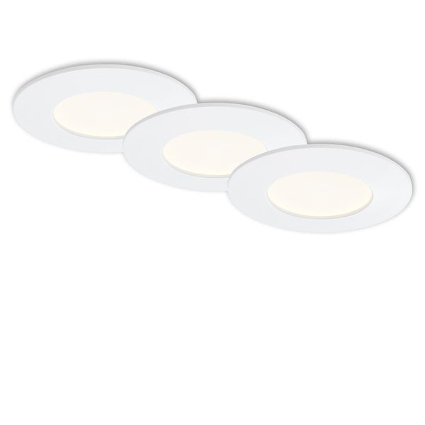 LED Einbauleuchte 3er Set 4000K Ø8,5cm 8W IP44 Kunststoff Weiß Briloner