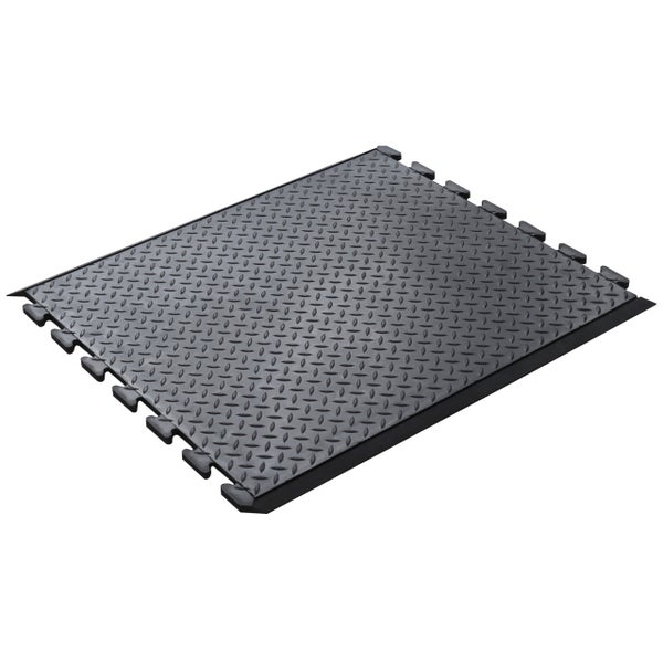 PROREGAL Anti Ermüdungs Gummifliese Mittelstück BxL 80 x 70 cm Stärke 1,2 cm Schwarz