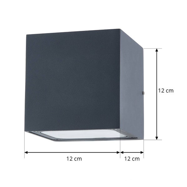 Lucande LED Wandleuchte außen Merjem (spritzwassergeschützt (Modern) in Alu aus Aluminium (2 flammig, ) - Außenwandleuchten Wandlampe Led Außenlampe Outdoor für Außenwand/Hauswand