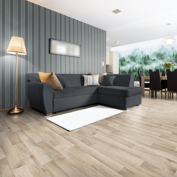 PVC Bodenbelag Meterware Holzoptik rustikal mit Vliesrücken 200 cm breit (Meterware)