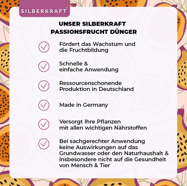 SILBERKRAFT Passionsfrucht Dünger – Für Maracuja & Passionsblume – 1 Liter
