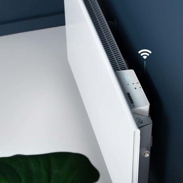 Konvektor Quality Heating Adax Neo Compact Wifi 75,5 x 42 cm 1500 W Stahl Weiß inkl. WLAN-Thermostat, LCD-Display, Wandmontage, Kindersicherung, Überhitzungsschutz