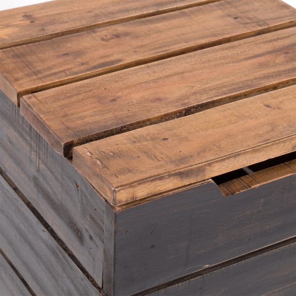 Wäschekorb STORAGE 50 Massivholz, klappbarer Deckel 04 schwarz-natur