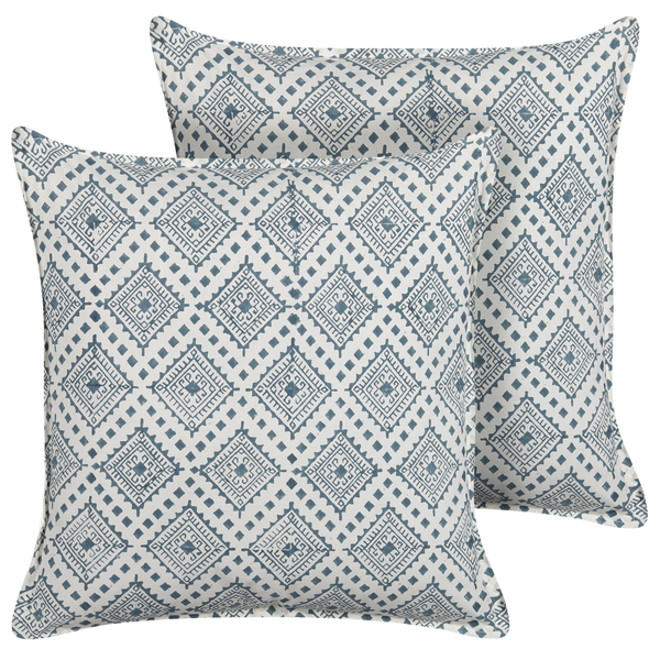 Dekokissen 2er Set CORDATA Baumwolle 45 x 45 cm Blau Orientalisches Muster