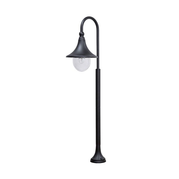 Lindby Außenleuchte Daphne (spritzwassergeschützt (Modern) in Schwarz aus Aluminium (1 flammig, E27) - Wegeleuchte Pollerleuchte Wegelampe Sockelleuchte