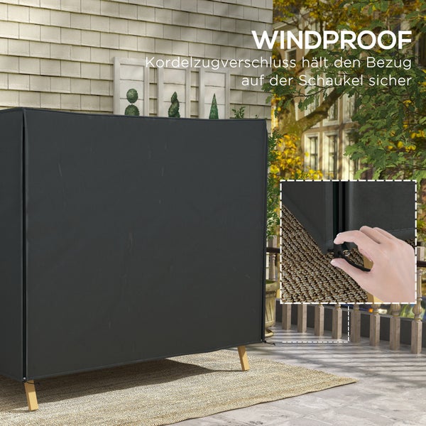 Outsunny Hollywoodschaukel, 220 x 125 x 172 cm, Oxford, Schwarz