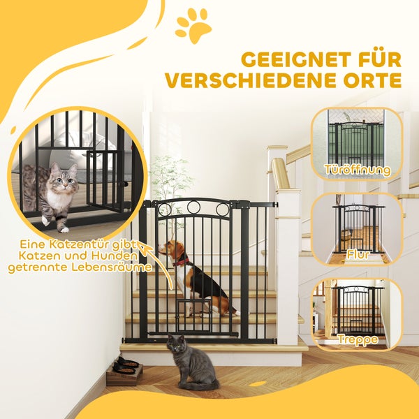 Sicherheitsgitter mit Katzentür für verschiedene Orte im Haus