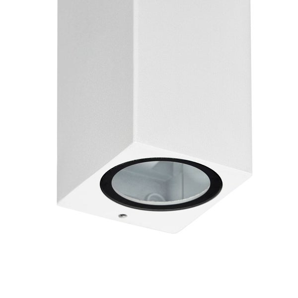 PRIOS Wandleuchte außen Tetje (Modern) in Weiß aus Aluminium (2 flammig, GU10) - Außenwandleuchten Wandlampe Led Außenlampe Outdoor für Außenwand/Hauswand Haus Terrasse & Balkon