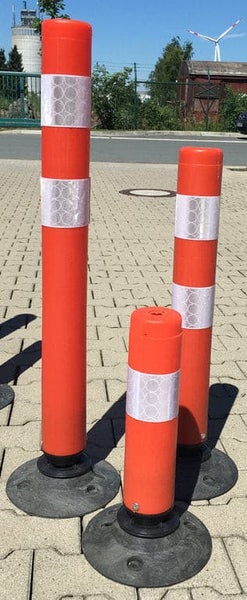 UvV Verkehrs - Leitpoller Swingback Leitzylinder +Bandfederung +reflektierend  750 mm