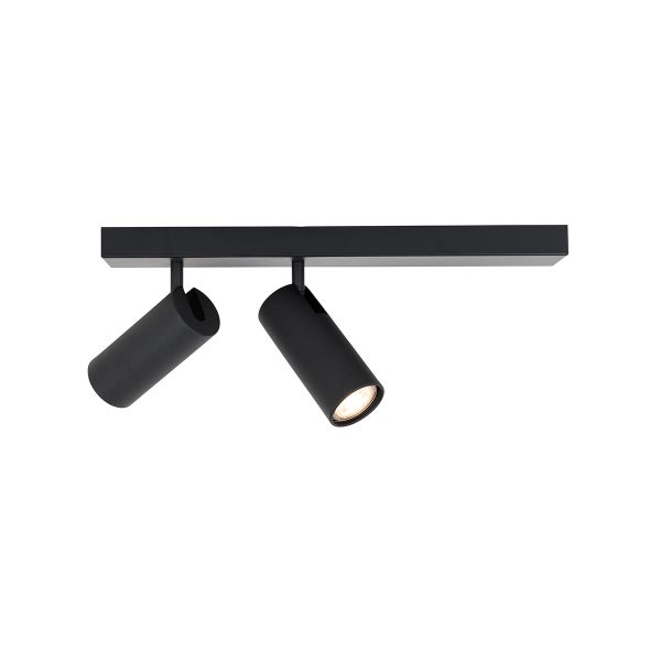 Schwarze Deckenleuchte mit zwei Strahlern
