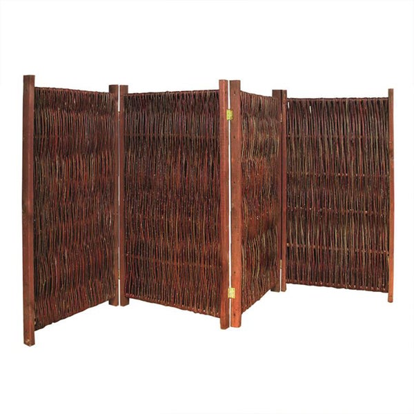 Weiden-Paravent - 4teilig - klappbar -150x240 cm - Sichtschutz-Module aus Naturmaterialien - Sichtschutz für Garten, Terrasse und Balkon