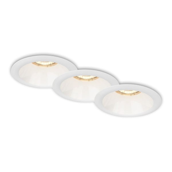 LED Einbauleuchten 3er Set GU10 versenkte Fassung IP23 weiß Ø9,5cm Briloner