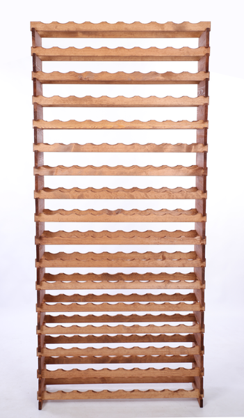 Weinregal VINOTECA FLEX PRO HxBxT 233x103x28cm 170 Flaschen auf 17 Ebenen Massives Kiefernholz Braun geölt
