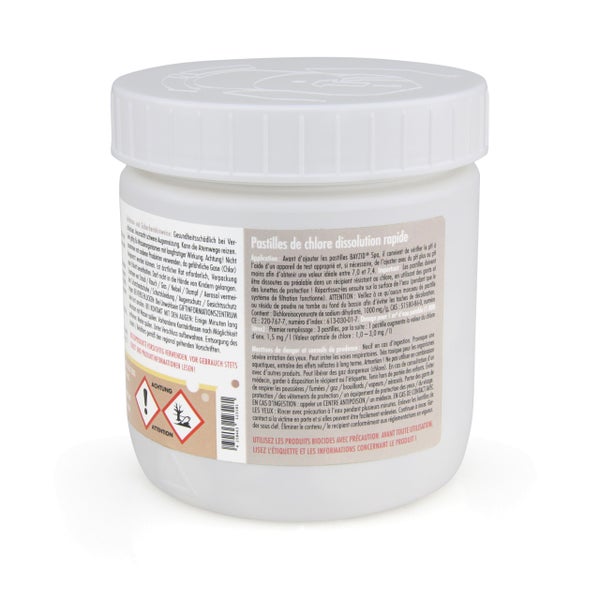 Behälter mit schnelllöslichen Chlor Tabletten