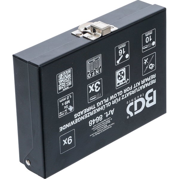 BGS technic Reparaturset für Glühkerzengewinde im Koffer