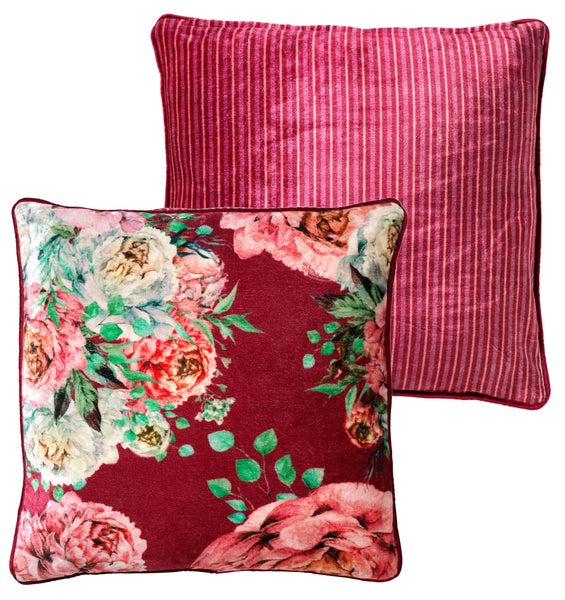 Minou Dekokissen - Mit Blumenmuster 45x45 cm, Rot