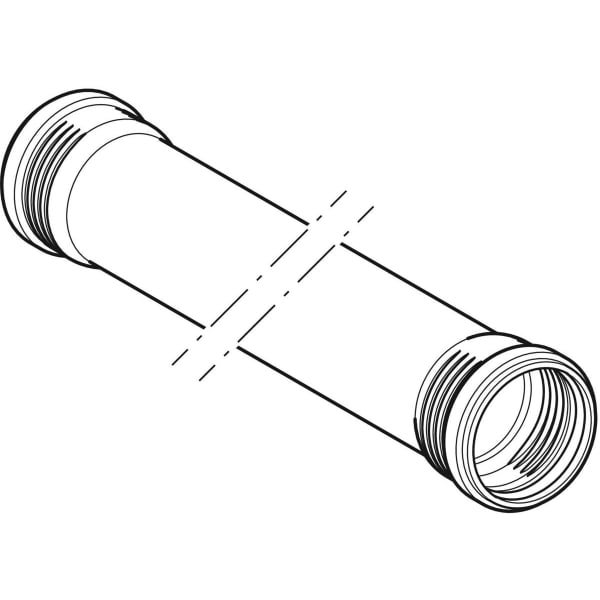 Schematische Zeichnung eines Rohres mit beidseitigen Anschlüssen.