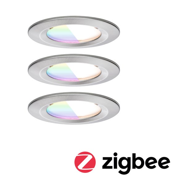 LED Einbauleuchte Nova Coin IP44 rund 78mm RGBW+ 3x6W 3x500lm 230V Eisen gebürstet Aluminium