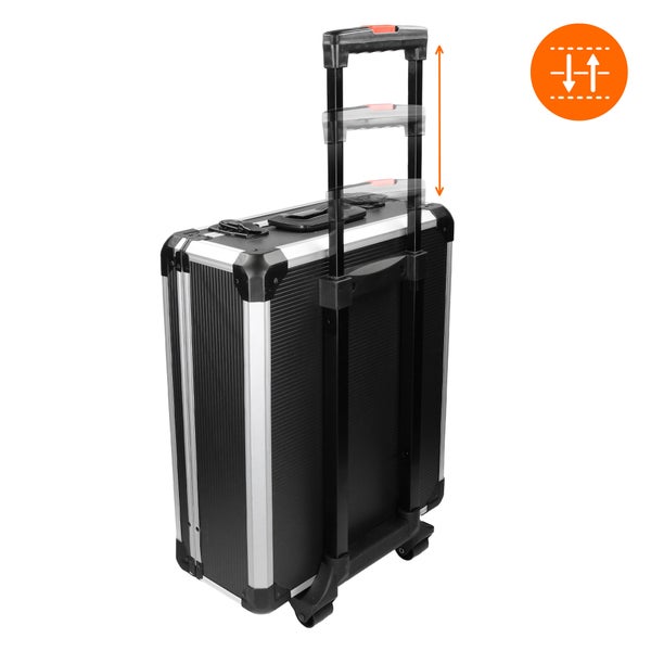 ECD Germany Alu Werkzeugkoffer 949 teilig Qualitätswerkzeug, Schwarz, Chrom-Vanadium Stahl, 4 Ebenen, mit Rollen, Werkzeugkasten Werkzeugkiste Werkzeugtasche Werkzeugbox Werkzeug-Set Werkzeug Trolley