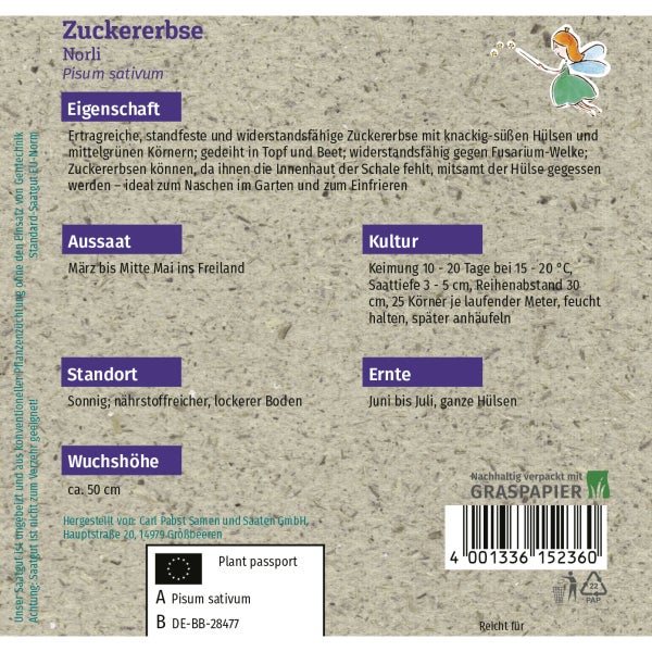 Zuckererbse Norli Samen von Grüne Fee