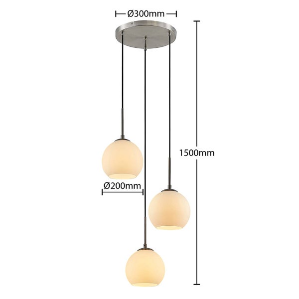 Lindby Pendelleuchte Jurian (Modern) in Weiß aus Metall (3 flammig, E27) - Deckenlampe Esstischlampe Hängelampe Hängeleuchte Wohnzimmerleuchte