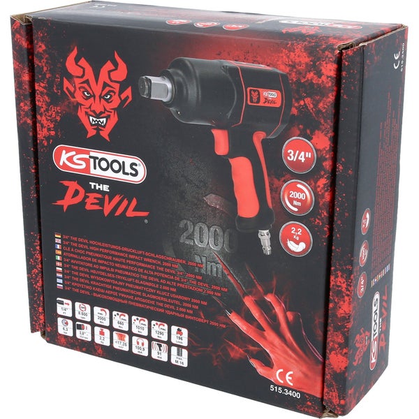 KS Tools The Devil Druckluft-Schlagschrauber, 2000 Nm, auf der Verpackung